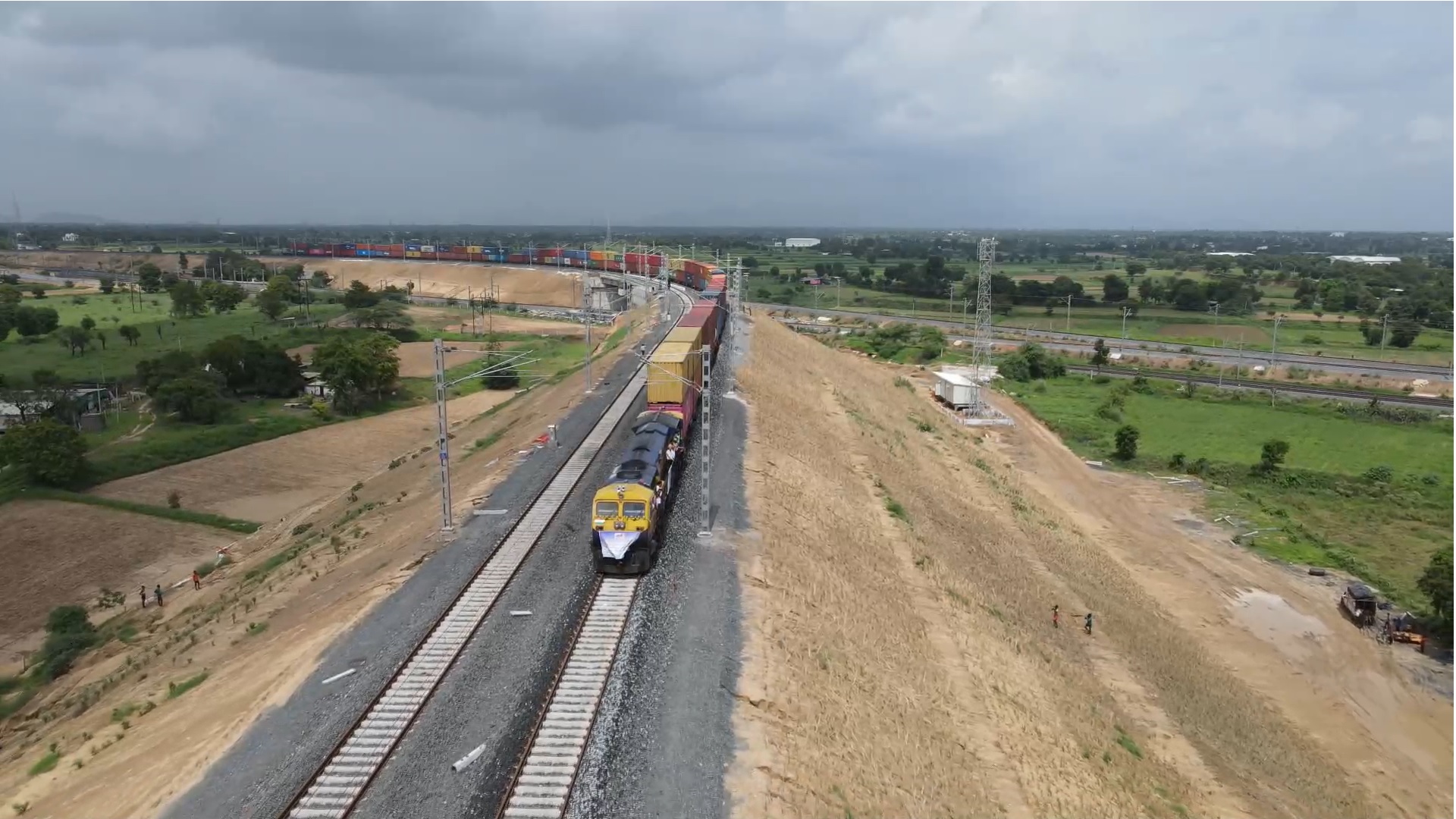 Trial-Run of Double-stack Loaded Freight